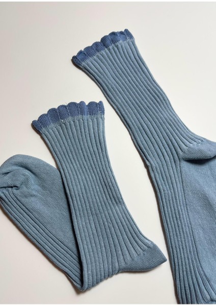 Pamuklu Fırfırlı Kadın Çorabı fırsatları