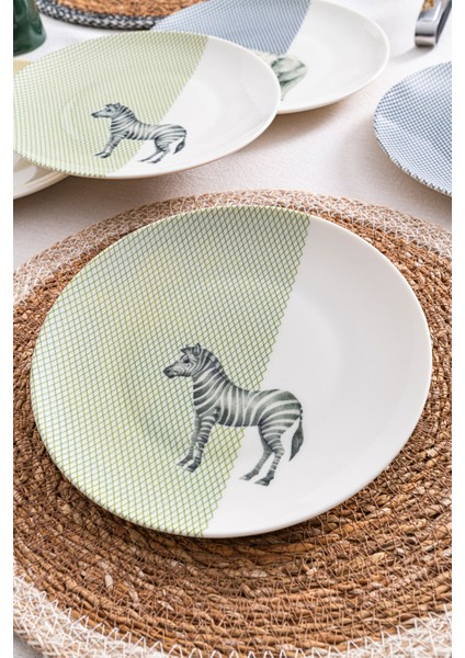 6'lı Savanda Safari Temalı Pasta Tabağı Seti 20CM - Kahvaltı & Tatlı Sunum fiyatları