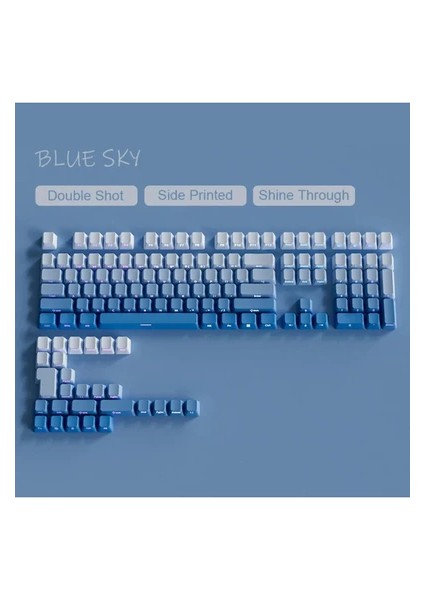 Gradient Yan Baskı Klavye Tuşları Çift Pbt Klavye Tuşları 130 Key Kiraz Mx Keycaps Oyun Klavyesi
