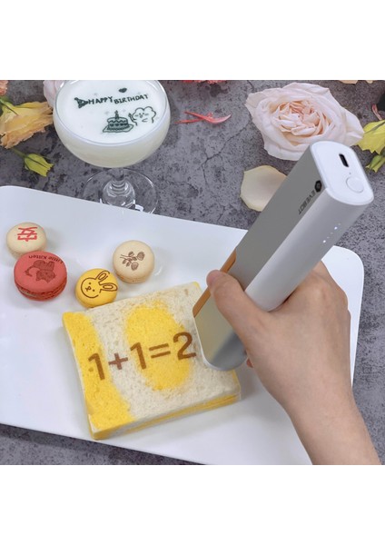 Printpen Taşınabilir Pasta Kahve Her Yüzeyde Zararsız Logo Metinler Yazıcı Kalem Mürekkep Kartuşu