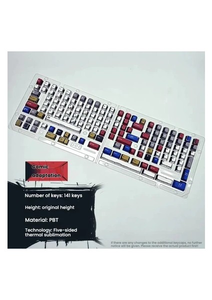 141 Tuş Keycaps Süblimasyon Pbt Klavye Tuş Mekanik Klavye Tuş Takımı