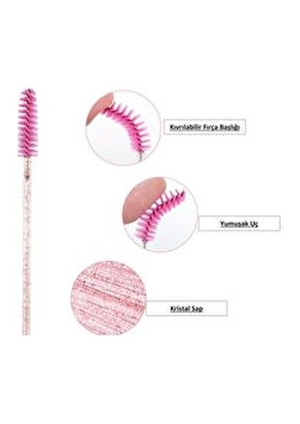 50 Adet Kozmetik Kirpik Fırçası modelleri