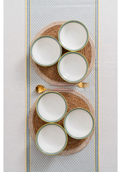 Dubai 6 Kişilik 16 cm Premium Porselen Çorba Kasesi Takımı