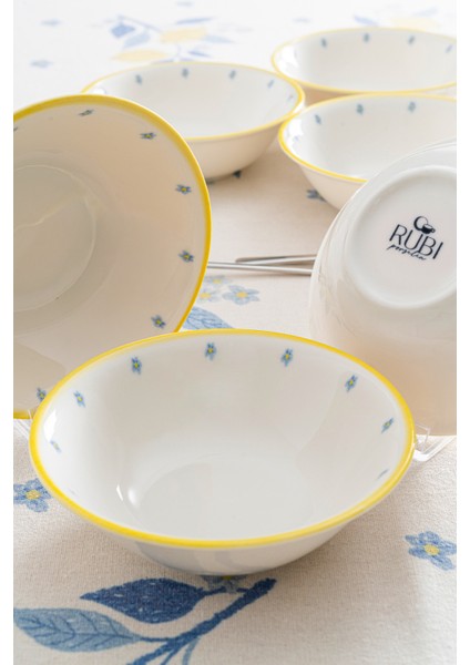 Limon Desenli 16 cm Premium Porselen Çorba Kasesi - 6 Adet