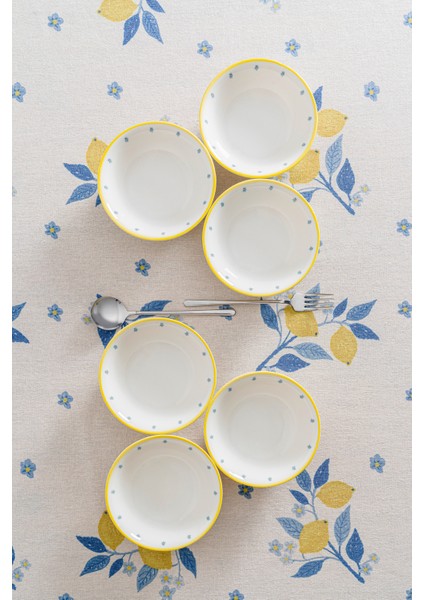 Limon Desenli 16 cm Premium Porselen Çorba Kasesi - 6 Adet fiyatları