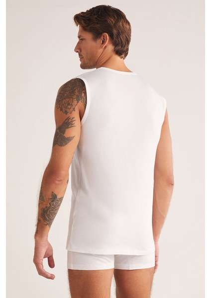 Barry Erkek V Yakalı Sıfır Kol %100 Pamuklu 2'li Atlet Set fiyatları