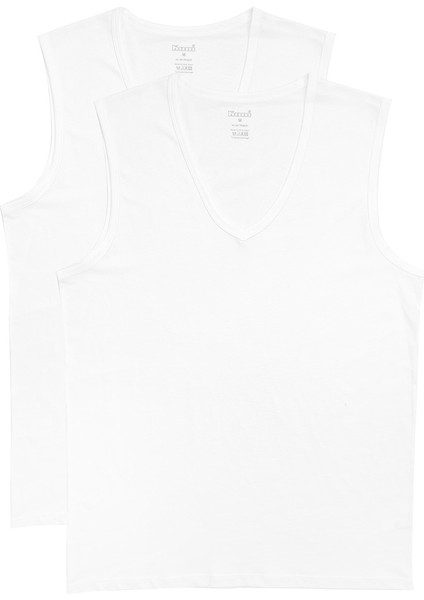 Barry Erkek V Yakalı Sıfır Kol %100 Pamuklu 2'li Atlet Set indirimleri