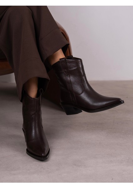 Medea Kahve Hakiki Deri Kadın Bot modelleri