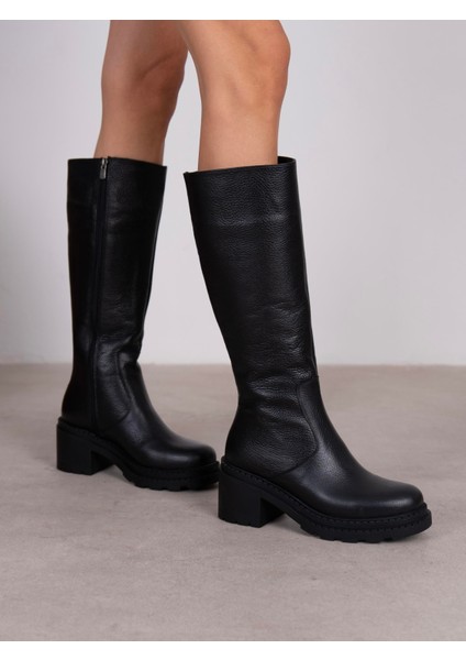 Nuta Siyah Hakiki Deri Kadın Çizme modelleri