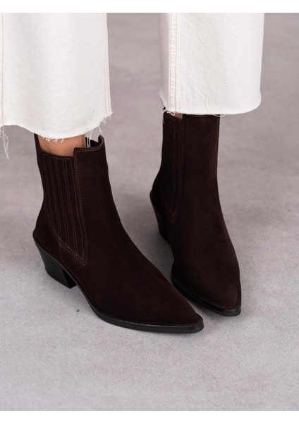 Lexis Kahve Süet Hakiki Deri Kadın Bot modelleri