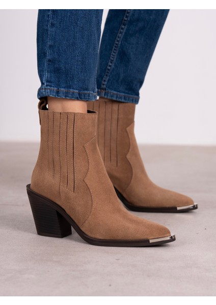 Asron Camel Süet Hakiki Deri Kadın Bot fırsatları