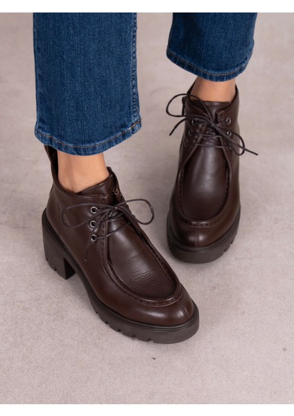 Arwen Kahve Hakiki Deri Kadın Bot modelleri