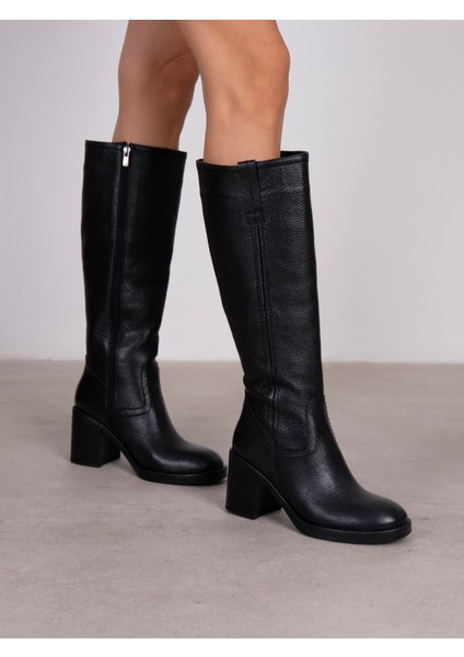 Nives Siyah Hakiki Deri Kadın Çizme fiyatları
