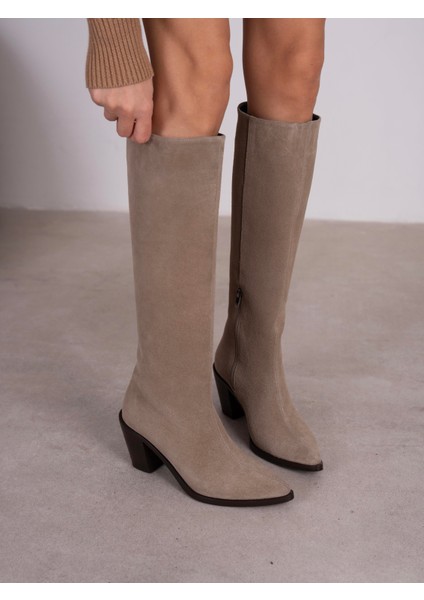 Bjorn Vizon Süet Hakiki Deri Kadın Çizme