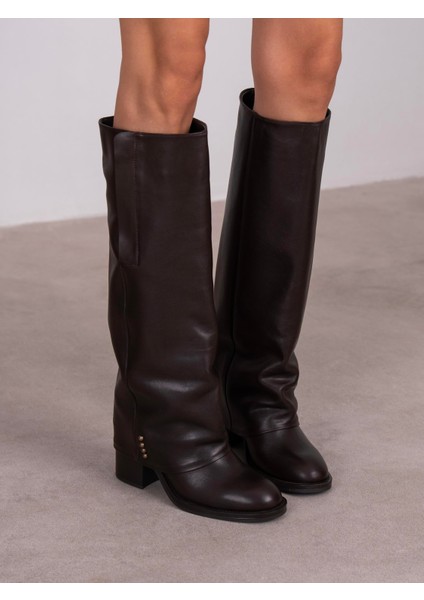 Bully Kahve Hakiki Deri Kadın Çizme fiyatları