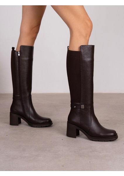 Fauna Kahve Hakiki Deri Kadın Çizme indirimleri