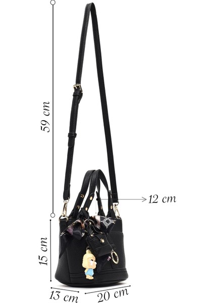 Kadın Siyah Uzun Askılı Mini Kol Çantası 25WBD2744FT fiyatları
