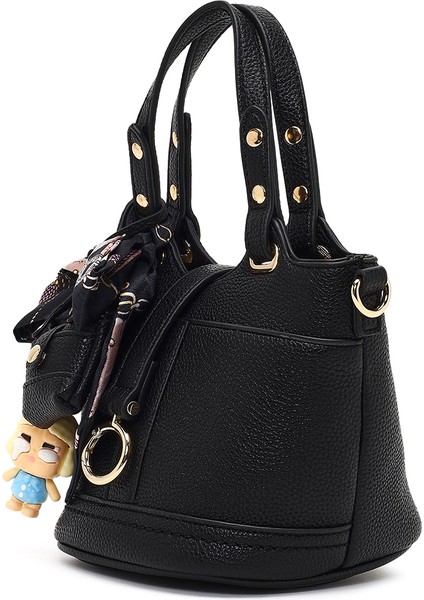 Kadın Siyah Uzun Askılı Mini Kol Çantası 25WBD2744FT