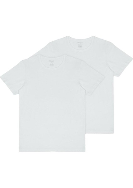 Hulio Erkek %100 Pamuk Bisiklet Yaka Kısa Kollu 2'li Tshirt fırsatları