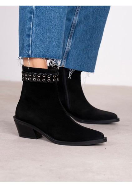 Kora Siyah Süet Hakiki Deri Kadın Bot fiyatları