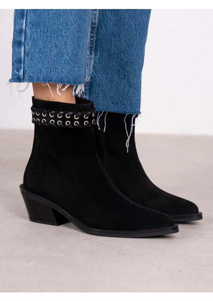 Kora Siyah Süet Hakiki Deri Kadın Bot fırsatları