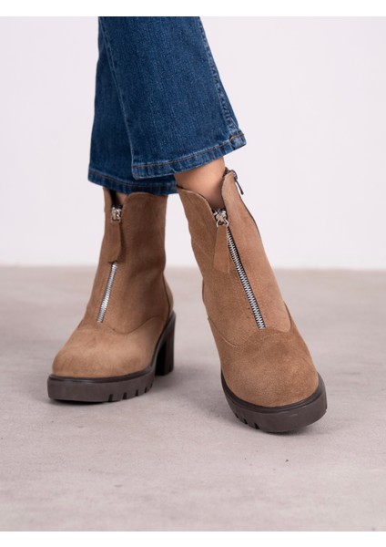 Kristina Camel Süet Hakiki Deri Kadın Bot