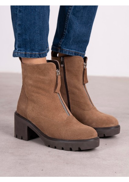 Kristina Camel Süet Hakiki Deri Kadın Bot fırsatları