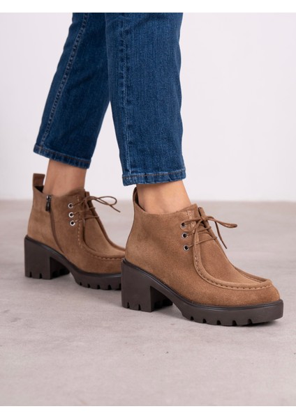 Arwen Camel Süet Hakiki Deri Kadın Bot modelleri