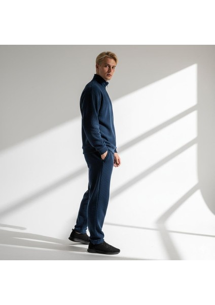 Unisex Fitilli Gömlek Yaka Fermuarlı Cepli Beli Lastikli Triko Alt Üst Takım fiyatları