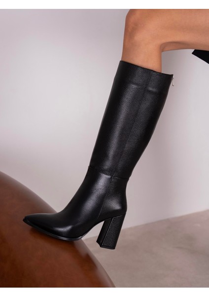Fres Siyah Hakiki Deri Kadın Çizme fırsatları