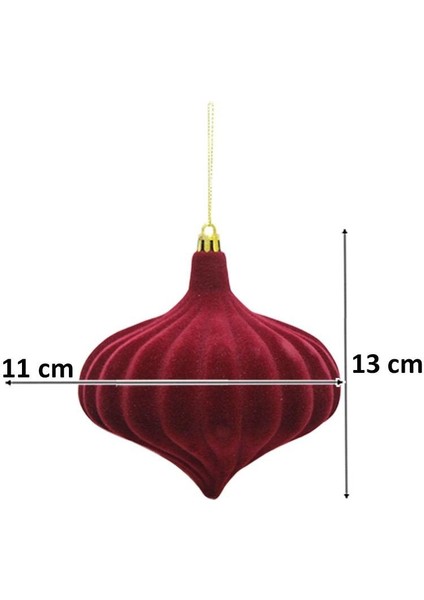 Kadife Yılbaşı Topu – Damla Form Çam Ağacı Süsü Bordo 13 cm 2'li fiyatları