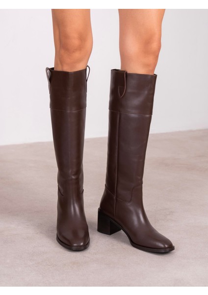 Zircon Kahve Hakiki Deri Çizme modelleri