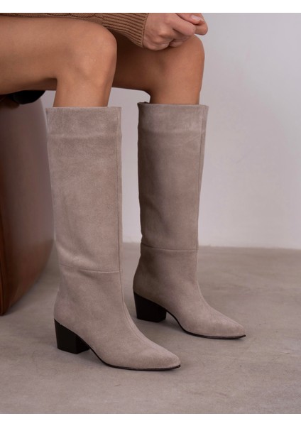 Espera Vizon Süet Hakiki Deri Kadın Çizme