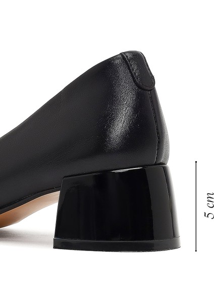 Kadın Siyah Kısa Kalın Topuklu Deri Topuklu Ayakkabı 25AFD412518 fiyatları