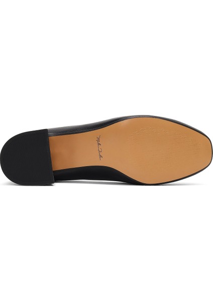Kadın Siyah Kısa Kalın Topuklu Deri Topuklu Ayakkabı 25AFD412518 indirimleri