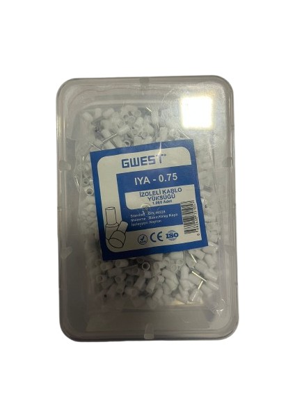Izoleli Kablo Yüksüğü Iya-0,75 Beyaz Adet 1000