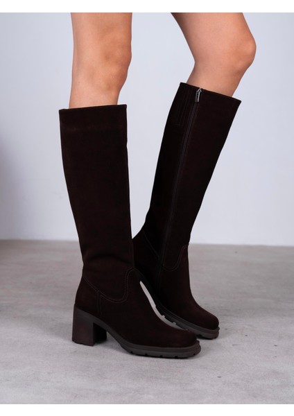 Como Kahve Süet Hakiki Deri Kadın Çizme modelleri
