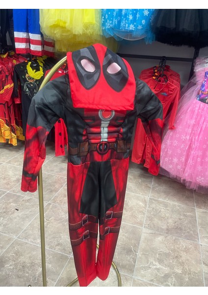 Deadpool Çocuk Kostümü – Doğum Günü ve Parti Için Süper Kahraman Kıyafeti 4-10 Yaş Çocuk Kostüm