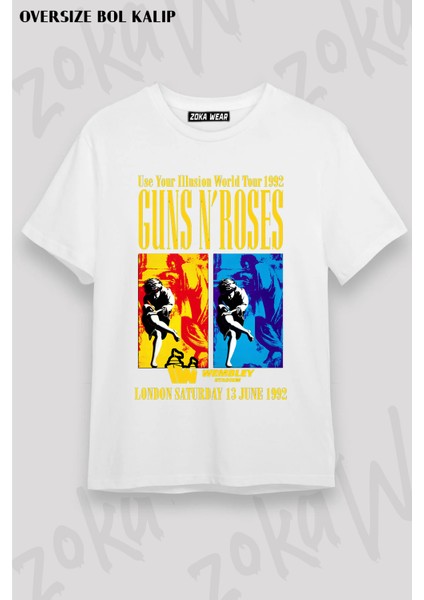 Guns N' Roses Rock Müzik V9 Baskılı Oversize Tişört Unisex