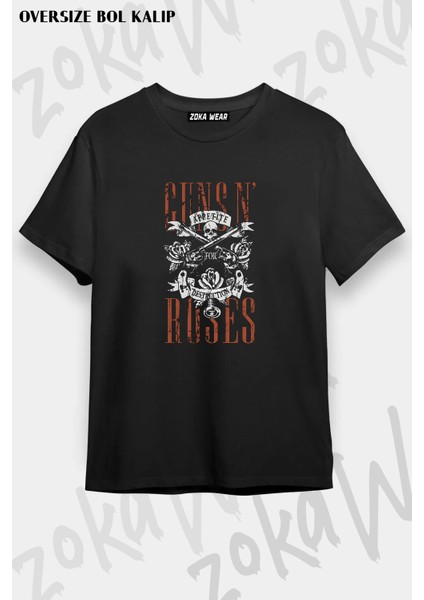 Guns N' Roses Rock Müzik V57 Baskılı Oversize Tişört Unisex