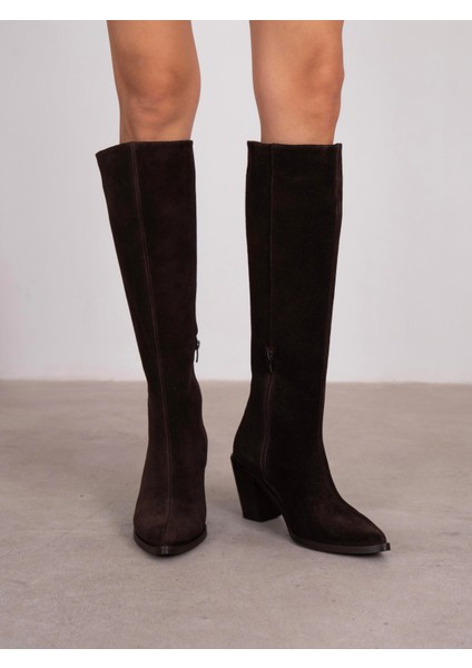 Bjorn Kahve Süet Hakiki Deri Kadın Çizme modelleri
