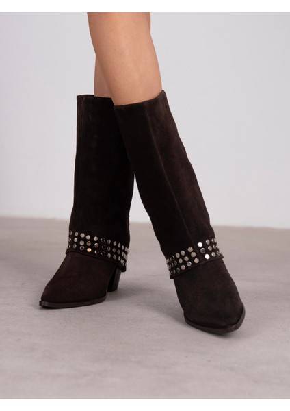 Vanora Kahve Süet Troklu Hakiki Deri Kadın Bot modelleri