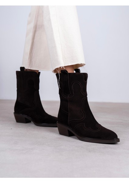 Aira Kahve Süet Hakiki Deri Kadın Bot fiyatları