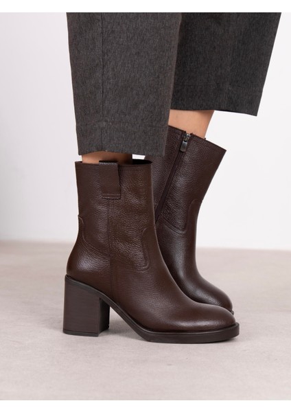 Priya Kahve Hakiki Deri Kadın Bot fiyatları