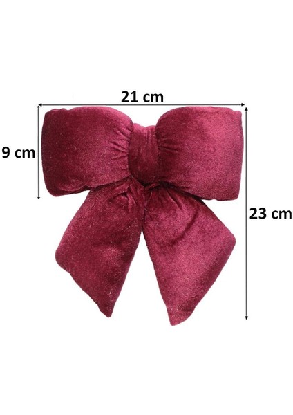 Yılbaşı Ağaç Süsü Kadife Fiyonk Elyaf Dolgulu Kurdele Dekor Süsü Bordo 21 cm fiyatları