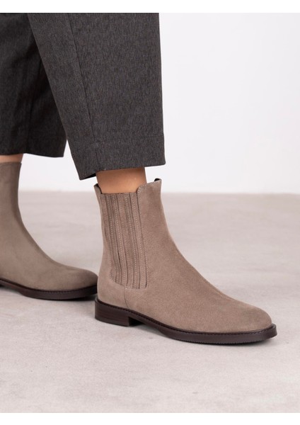 Nomi Vizon Süet Hakiki Deri Kadın Bot