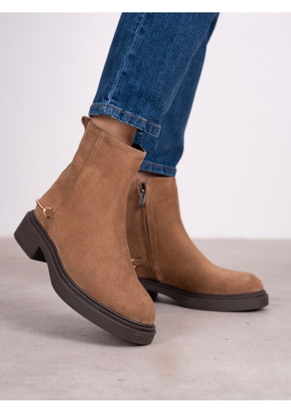 Fleur Camel Süet Hakiki Deri Kadın Bot fırsatları