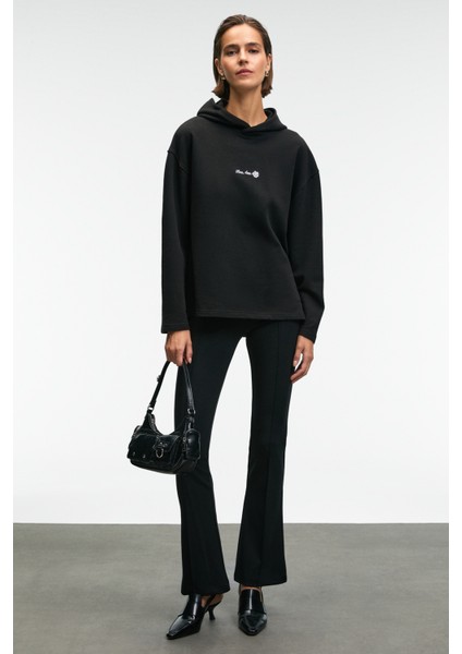 Lysavıne Kadın Esnek Kumaşlı Slim Fit Siyah Pantolon