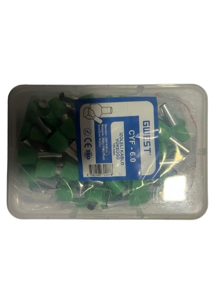 Izoleli Kablo Yüksüğü Cyf-6,0 Yeşil Adet 100