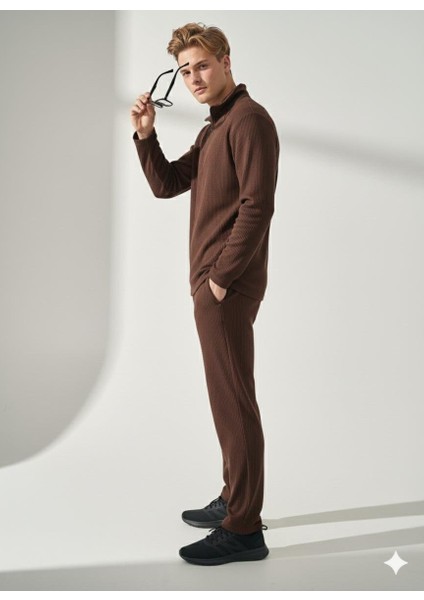 Unisex Fitilli Gömlek Yaka Fermuarlı Cepli Beli Lastikli Triko Alt Üst Takım fiyatları